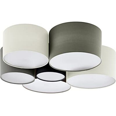 Eglo Pastore Stropní lampa , 6 plamenů stropní textilní lampa, materiál: ocel, látka, barva: bílá, hnědá, šedá, černá, objímka: E27 Eglo Pastore Stropní lampa , 6 plamenů stropní textilní lampa, materiál: ocel, látka, barva: bílá, hnědá, šedá, černá, objímka: E27