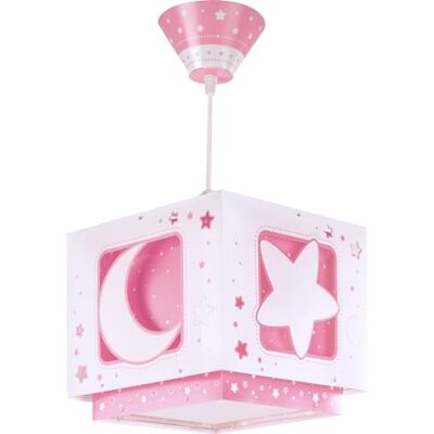 Dalber Lampa do dětského pokoje, dětská lampa závěsná lampa, stropní svítidlo děti, stropní lampa dětský pokoj, měsíc a hvězdy růžová MoonLight, 63232S, E27 Dalber Lampa do dětského pokoje, dětská lampa závěsná lampa, stropní svítidlo děti, stropní lampa dětský pokoj, měsíc a hvězdy růžová MoonLight, 63232S, E27