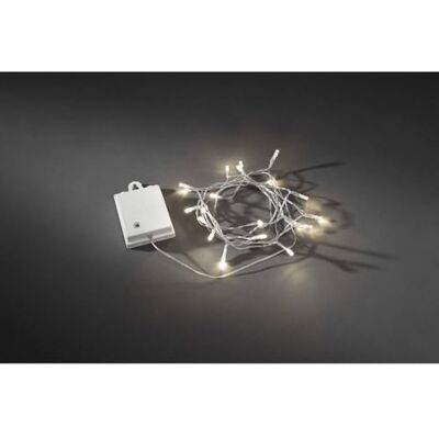 Konstsmide 3724-103 LED světelný řetěz / pro venkovní použití (IP44) / provoz na baterie: 4xAA 1,5 V (exk.) / 40 teple bílých diod / s vypínačem / 6h časovač / 8 funkcí a funkce paměti / transparentní Konstsmide 3724-103 LED světelný řetěz / pro venkovní použití (IP44) / provoz na baterie: 4xAA 1,5 V (exk.) / 40 teple bílých diod / s vypínačem / 6h časovač / 8 funkcí a funkce paměti / transparentní