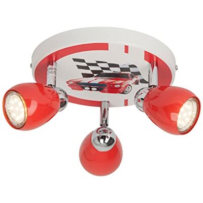 Brilliant Lampa Racing LED Spotrondell 3flg červená/bílo-černá 3x LED-PAR51, GU10, 3W LED reflektorové žárovky včetně, (250 lm, 3000 K) stupnice A++ až E hlavy otočné Brilliant Lampa Racing LED Spotrondell 3flg červená/bílo-černá 3x LED-PAR51, GU10, 3W LED reflektorové žárovky včetně, (250 lm, 3000 K) stupnice A++ až E hlavy otočné