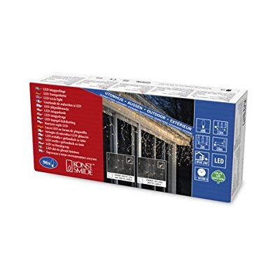 Konstsmide LED světelný závěs Eisregen, 96 jantarových diod, 24V venkovní trafa, bílý kabel 2743-802 Konstsmide LED světelný závěs Eisregen, 96 jantarových diod, 24V venkovní trafa, bílý kabel 2743-802