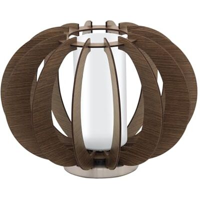 Eglo Stolní lampa Stellato 3, noční stolek ocel matný nikl, dřevo Eglo Stolní lampa Stellato 3, noční stolek ocel matný nikl, dřevo