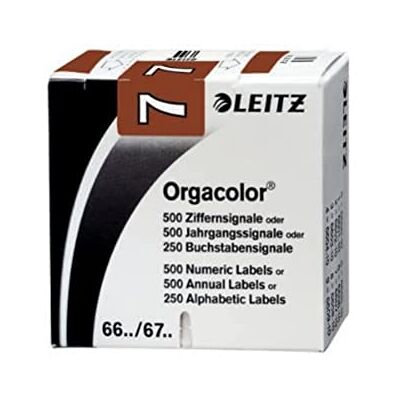 Leitz 66071000 Orgacolor Ziffernsignal 7, 500 Stück, braun Leitz 66071000 Orgacolor Ziffernsignal 7, 500 Stück, braun