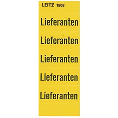 Leitz 15080000 Inhaltsschild Lieferanten, selbstklebend, 100 Stück, gelb Leitz 15080000 Inhaltsschild Lieferanten, selbstklebend, 100 Stück, gelb