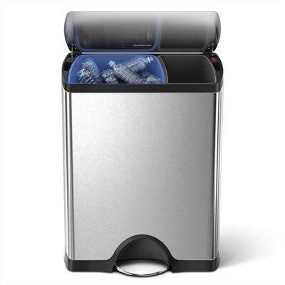 simplehuman CW1830 46 litrů, obdélníkový recyklační systém, 2 přihrádky, odpadkový koš do kuchyně, odpadkový koš, třídění odpadků, recyklace, kartáčovaná ocel, záruka 10 let simplehuman CW1830 46 litrů, obdélníkový recyklační systém, 2 přihrádky, odpadkový koš do kuchyně, odpadkový koš, třídění odpadků, recyklace, kartáčovaná ocel, záruka 10 let