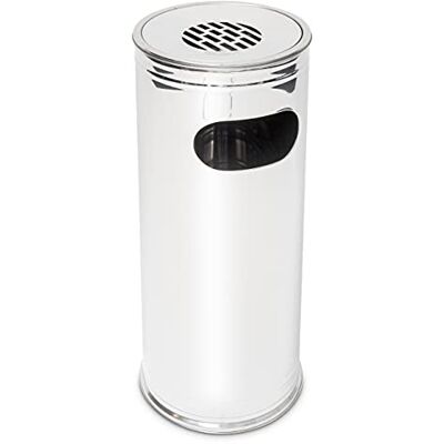 Relaxdays Standaschenbecher Edelstahl, 43L, mit Mülleimer & entnehmbarem Aschebehälter, H:75cm, silber Relaxdays Standaschenbecher Edelstahl, 43L, mit Mülleimer & entnehmbarem Aschebehälter, H:75cm, silber