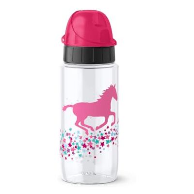 Emsa 518302 tritanová láhev na pití Drink2Go Tritan, 0,5 litru, dětský uzávěr Auto-Close, 100% těsný, bezpečný proti vytečení, lze mýt v myčce, růžový kůň Emsa 518302 tritanová láhev na pití Drink2Go Tritan, 0,5 litru, dětský uzávěr Auto-Close, 100% těsný, bezpečný proti vytečení, lze mýt v myčce, růžový kůň