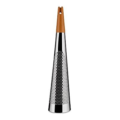 Alessi "TODO" obrovské struhadlo na sýr a muškátový oříšek z ušlechtilé oceli a dřeva, stříbrné, 46 cm, RS08 Alessi "TODO" obrovské struhadlo na sýr a muškátový oříšek z ušlechtilé oceli a dřeva, stříbrné, 46 cm, RS08