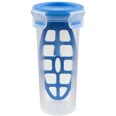 Emsa Mixovací kelímek Clip & Close, kulatý, 0,5 l, včetně mixovací vložky, s víkem, úložný box, 100% těsný, vhodný do myčky, mrazáku, mikrovlnné trouby, transparentní, modrá, Made in Germany, 508555 Emsa Mixovací kelímek Clip & Close, kulatý, 0,5 l, včetně mixovací vložky, s víkem, úložný box, 100% těsný, vhodný do myčky, mrazáku, mikrovlnné trouby, transparentní, modrá, Made in Germany, 508555