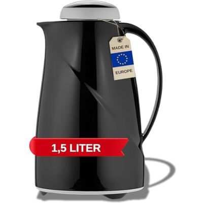 Helios Wave termoska černá 1,5 l 6 h teplé udržuje nápoje horké a studené vhodná do myčky nádobí – lehký, robustní plastový plášť – ideální na kávu a čaj Helios Wave termoska černá 1,5 l 6 h teplé udržuje nápoje horké a studené vhodná do myčky nádobí – lehký, robustní plastový plášť – ideální na kávu a čaj