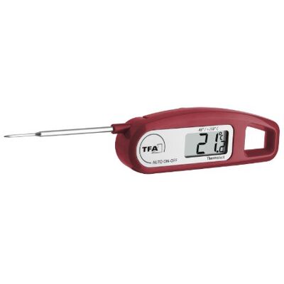TFA Dostmann Jednorázový teploměr Grill a BBQ Thermo Jack, kuchyňský teploměr, 30.1047.05, ideální pro maso, pečení nebo dětskou výživu, skládací, voděodolný, červený TFA Dostmann Jednorázový teploměr Grill a BBQ Thermo Jack, kuchyňský teploměr, 30.1047.05, ideální pro maso, pečení nebo dětskou výživu, skládací, voděodolný, červený