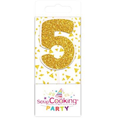 ScrapCooking 0595 Mini-Kerze, goldfarben 5 ScrapCooking 0595 Mini-Kerze, goldfarben 5