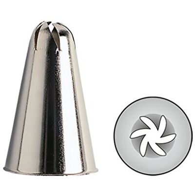Kaiser Rozetová koncovka 6vroubkovaná 15 mm, zdobící hubice, nerezová ocel, bez záhybů a okrajů Kaiser Rozetová koncovka 6vroubkovaná 15 mm, zdobící hubice, nerezová ocel, bez záhybů a okrajů