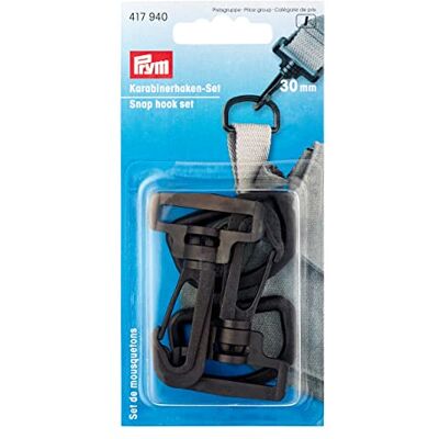 Prym 417940 Karabinerhaken Set KST 30 mm schwarz Prym 417940 Karabinerhaken Set KST 30 mm schwarz