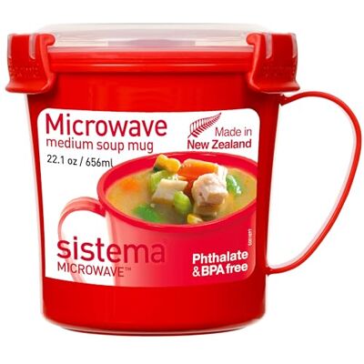 Sistema Hrnek na polévku do mikrovlnné trouby Microwave, středně velký dóza na uchovávání potravin vhodná do mikrovlnné trouby 656 ml bez BPA červená, 1 kus (1 balení) Sistema Hrnek na polévku do mikrovlnné trouby Microwave, středně velký dóza na uchovávání potravin vhodná do mikrovlnné trouby 656 ml bez BPA červená, 1 kus (1 balení)
