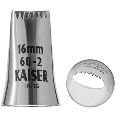 Kaiser Koncovka s hvězdným pásem 16 mm, zdobička, nerezová ocel, bez záhybů a okrajů, stříbrná Kaiser Koncovka s hvězdným pásem 16 mm, zdobička, nerezová ocel, bez záhybů a okrajů, stříbrná