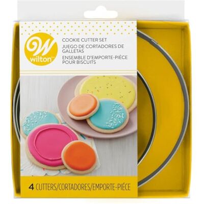 Wilton Circles Nesting Metal Cutter, 4dílné: Vykrajovátko na sušenky kulaté, vykrajovací formy, umělá hmota vykrajovátka na kuchyňské pečení, DIY, k vykrajování těsta na sušenky a fondánu Wilton Circles Nesting Metal Cutter, 4dílné: Vykrajovátko na sušenky kulaté, vykrajovací formy, umělá hmota vykrajovátka na kuchyňské pečení, DIY, k vykrajování těsta na sušenky a fondánu
