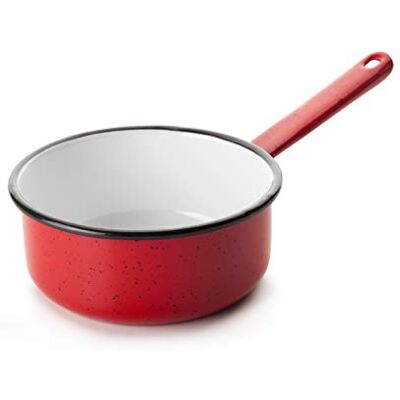IBILI Kastrol s rukojetí Promo 14 cm ze smaltované oceli v červené/bílé barvě IBILI Kastrol s rukojetí Promo 14 cm ze smaltované oceli v červené/bílé barvě