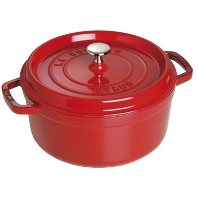 STAUB Hrnec na dušení z litiny, kulatý, vyrobený ve Francii, pro 3-4 osoby, třešňově červená STAUB Hrnec na dušení z litiny, kulatý, vyrobený ve Francii, pro 3-4 osoby, třešňově červená