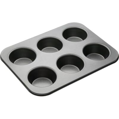 Master Class MasterClass hluboký plech na muffiny / forma na muffiny Yorkshire na pudink, forma na 6 otvorů s nepřilnavým povrchem bez PTFE, PFOA a BPA, robustní 1mm uhlíková ocel, šedá, 35 x 26 cm Master Class MasterClass hluboký plech na muffiny / forma na muffiny Yorkshire na pudink, forma na 6 otvorů s nepřilnavým povrchem bez PTFE, PFOA a BPA, robustní 1mm uhlíková ocel, šedá, 35 x 26 cm
