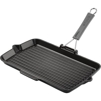 STAUB , Grilovací pánve, grilovací pánev, 34 cm, černá, litina, obdélníková STAUB , Grilovací pánve, grilovací pánev, 34 cm, černá, litina, obdélníková