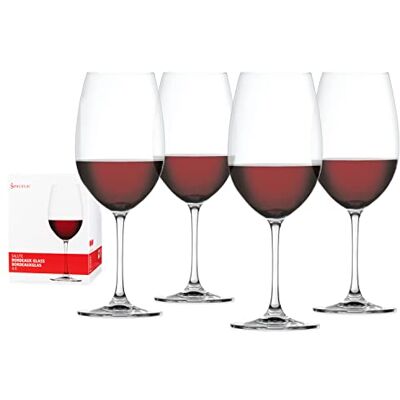 Spiegelau Sklenice na červené víno 710 ml, 4 kusy, Salute, 4720177, sklenice Bordeaux z křišťálového skla, sklenice na víno červené víno, lze mýt v myčce Spiegelau Sklenice na červené víno 710 ml, 4 kusy, Salute, 4720177, sklenice Bordeaux z křišťálového skla, sklenice na víno červené víno, lze mýt v myčce