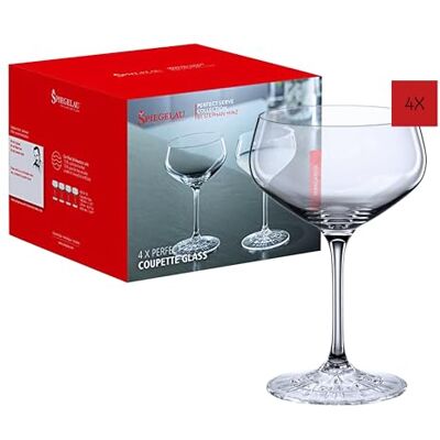 Spiegelau Cocktailschalen 4er Set, 235 ml, Perfect Serve, 4500174, Champagner Schalen aus Kristallglas, Coupette Gläser spülmaschinenfest, Klar Spiegelau Cocktailschalen 4er Set, 235 ml, Perfect Serve, 4500174, Champagner Schalen aus Kristallglas, Coupette Gläser spülmaschinenfest, Klar