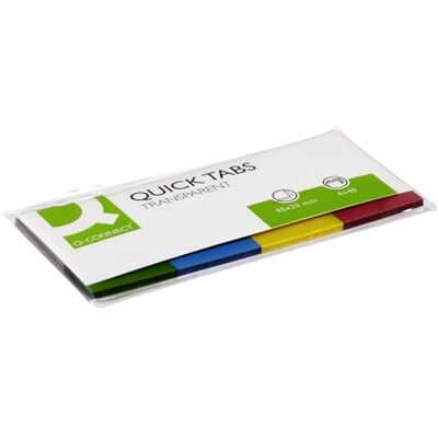Q-Connect Q Connect Quick Taben transparentní, vícebarevné, 25 x 45 mm 4 x 40 kusů Q-Connect Q Connect Quick Taben transparentní, vícebarevné, 25 x 45 mm 4 x 40 kusů