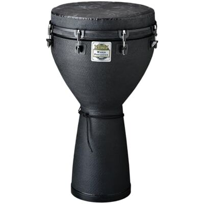 Remo World Percussion Djembe Key-Tuned – Acousticon Kessel – SKYNDEEP Fiberskyn Fell – Black Earth Finish – 14 x 25" – DJ-0014-BE Remo World Percussion Djembe Key-Tuned – Acousticon Kessel – SKYNDEEP Fiberskyn Fell – Black Earth Finish – 14 x 25" – DJ-0014-BE