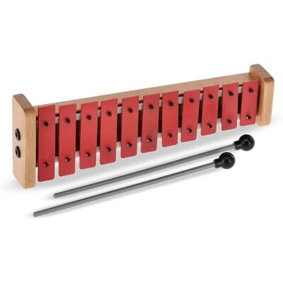 GEWA Glockenspiel (11 Platten, Tonumfang c''-f''') mit Tasche und Schlägelhalter rot G11 GEWA Glockenspiel (11 Platten, Tonumfang c''-f''') mit Tasche und Schlägelhalter rot G11