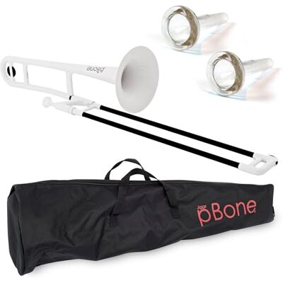 PBONE Plastový pozoun bílý s kapsou a náústkem PBONE Plastový pozoun bílý s kapsou a náústkem