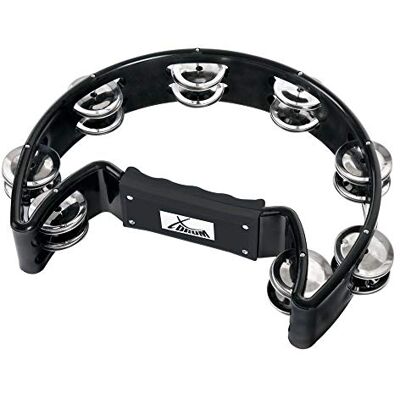 XDrum Ruční Tambourin tvar půlměsíce (Tambourine, 16 párů chromovaných ocelových spon, plast) černá XDrum Ruční Tambourin tvar půlměsíce (Tambourine, 16 párů chromovaných ocelových spon, plast) černá