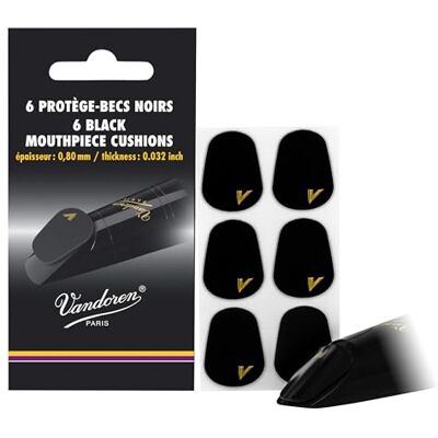 VANDOREN Kousací gumy pro saxofon/klarinet balení 6 ks černé 0,8 mm VANDOREN Kousací gumy pro saxofon/klarinet balení 6 ks černé 0,8 mm