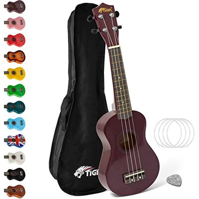 Tiger Sopránová ukulele fialová sada pro začátečníky Tiger Sopránová ukulele fialová sada pro začátečníky