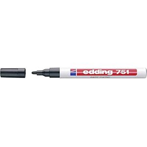 Edding 751 Lesklý lakový popisovač – černý – balení s 1 lakovým popisovačem – kulatý hrot 1–2 mm – lakovací tyčinka na sklo, kámen, dřevo, plast a papír – voděodolná, silně kryjící Edding 751 Lesklý lakový popisovač – černý – balení s 1 lakovým popisovačem – kulatý hrot 1–2 mm – lakovací tyčinka na sklo, kámen, dřevo, plast a papír – voděodolná, silně kryjící