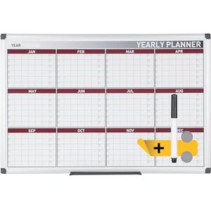 Bi-Office Jahresplaner mit 12 Monaten, Magnetisch, Aluminium Rahmen, 90x60cm Bi-Office Jahresplaner mit 12 Monaten, Magnetisch, Aluminium Rahmen, 90x60cm