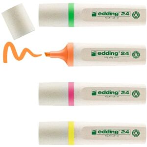 Edding 24 zvýrazňovačů EcoLine 4dílná sada žlutá, oranžová, růžová, zelená klínový hrot 2-5 mm pro snadné a rychlé značení a zvýraznění textů, poznámek doplňovatelný, recyklovatelný materiál Edding 24 zvýrazňovačů EcoLine 4dílná sada žlutá, oranžová, růžová, zelená klínový hrot 2-5 mm pro snadné a rychlé značení a zvýraznění textů, poznámek doplňovatelný, recyklovatelný materiál