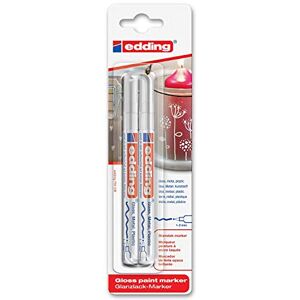 Edding 751 Lesklý lakový popisovač – bílý – balení se 2 popisovači laku – kulatý hrot 1–2 mm – lakovací tyčinka na sklo, kámen, dřevo, plast a papír – voděodolná, silně kryjící Edding 751 Lesklý lakový popisovač – bílý – balení se 2 popisovači laku – kulatý hrot 1–2 mm – lakovací tyčinka na sklo, kámen, dřevo, plast a papír – voděodolná, silně kryjící
