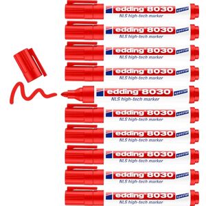 Edding 8030 NLS High-Tech Marker červený 10 tužek kulatý hrot 1,5-3 mm nerezový popisovač pro značení bez koroze pro ocel, kov, železo, hliník Edding 8030 NLS High-Tech Marker červený 10 tužek kulatý hrot 1,5-3 mm nerezový popisovač pro značení bez koroze pro ocel, kov, železo, hliník