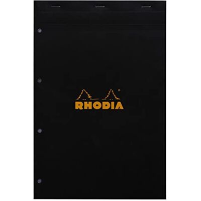 Rhodia 202009C poznámkový blok č. 20 A4+ 80 listů čtverečkovaný černý Rhodia 202009C poznámkový blok č. 20 A4+ 80 listů čtverečkovaný černý