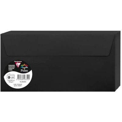 Clairefontaine 5835C 20 obálky pyl DL 120 g černé Clairefontaine 5835C 20 obálky pyl DL 120 g černé