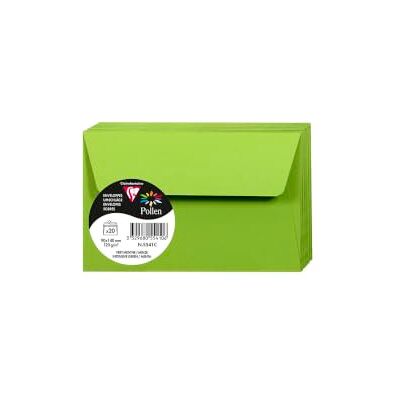 Clairefontaine 5541C – balení s 20 obálkami pylu, 90 × 140 mm, 120 g, ideální pro pozvánky a korespondenci, máta, 1 balení Clairefontaine 5541C – balení s 20 obálkami pylu, 90 × 140 mm, 120 g, ideální pro pozvánky a korespondenci, máta, 1 balení