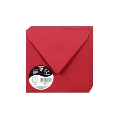 Clairefontaine 5588C 20 obálky pyl 140 x 140 mm 120 g třešňově červené Clairefontaine 5588C 20 obálky pyl 140 x 140 mm 120 g třešňově červené