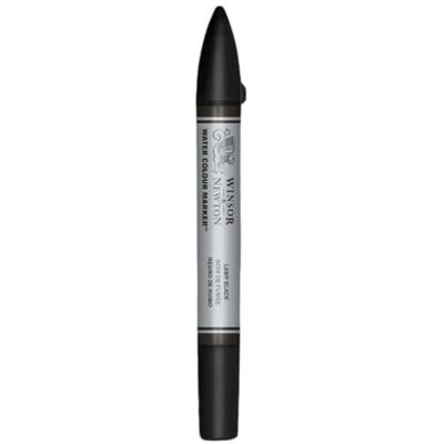 Winsor & Newton 0201337 akvarelové zvýrazňovače – 2 hroty, štětec a jemný hrot, stálý na světle, vysoce pigmentované akvarelové barvy pro kaligrafii, kresby – černá lampa Winsor & Newton 0201337 akvarelové zvýrazňovače – 2 hroty, štětec a jemný hrot, stálý na světle, vysoce pigmentované akvarelové barvy pro kaligrafii, kresby – černá lampa