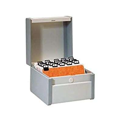 Rexel 3410800 Karteikasten, DIN A5 quer, grau lackiert, 173 x 213 x 190 mm Rexel 3410800 Karteikasten, DIN A5 quer, grau lackiert, 173 x 213 x 190 mm