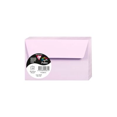 Clairefontaine 5861C – balení s 20 obálkami pylu, 90 × 140 mm, 120 g, ideální pro pozvánky a korespondenci, šeřík, 1 balení Clairefontaine 5861C – balení s 20 obálkami pylu, 90 × 140 mm, 120 g, ideální pro pozvánky a korespondenci, šeřík, 1 balení
