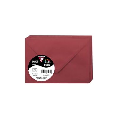 Clairefontaine 5880C Packung mit 20 Umshläge Pollen, Mini 7,5x10cm, 120g, ideal für Ihre Einladungen und Korrespondenz, Bordeaux, 1 Pack Clairefontaine 5880C Packung mit 20 Umshläge Pollen, Mini 7,5x10cm, 120g, ideal für Ihre Einladungen und Korrespondenz, Bordeaux, 1 Pack