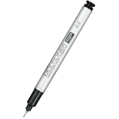 Copic Multiliner SP black 0,2 mm, kvalitní Fineliner z hliníku, s černou pigmentovou taškou, pro skicování, kreslení a ilustrace Copic Multiliner SP black 0,2 mm, kvalitní Fineliner z hliníku, s černou pigmentovou taškou, pro skicování, kreslení a ilustrace