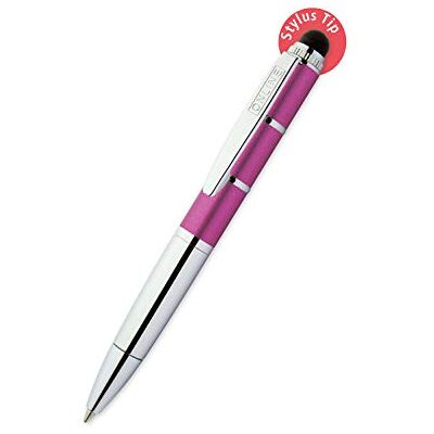 Online Otočné kuličkové pero a zadávací pero v jednom, s kovovou sponou, standardní náplní D1, Piccolo Stylus Metallic Pink, 2v1 mini kulička na peněženku, psaní modré, Stylus Tip pro dotykové Online Otočné kuličkové pero a zadávací pero v jednom, s kovovou sponou, standardní náplní D1, Piccolo Stylus Metallic Pink, 2v1 mini kulička na peněženku, psaní modré, Stylus Tip pro dotykové
