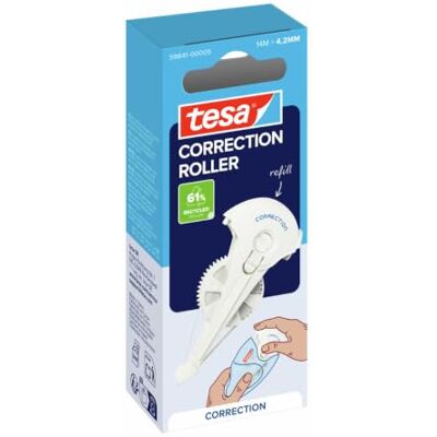tesa CORRECTION ROLLER náhradní kazeta korekční váleček 14 m x 4,2 mm Kazeta s náplní pro korekční pásku lze okamžitě přepsat rychlé doplnění bez rozpouštědel pro kancelář a domácnost tesa CORRECTION ROLLER náhradní kazeta korekční váleček 14 m x 4,2 mm Kazeta s náplní pro korekční pásku lze okamžitě přepsat rychlé doplnění bez rozpouštědel pro kancelář a domácnost